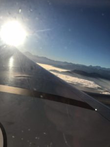 Blick auf die Anden beim Anflug auf Santiago